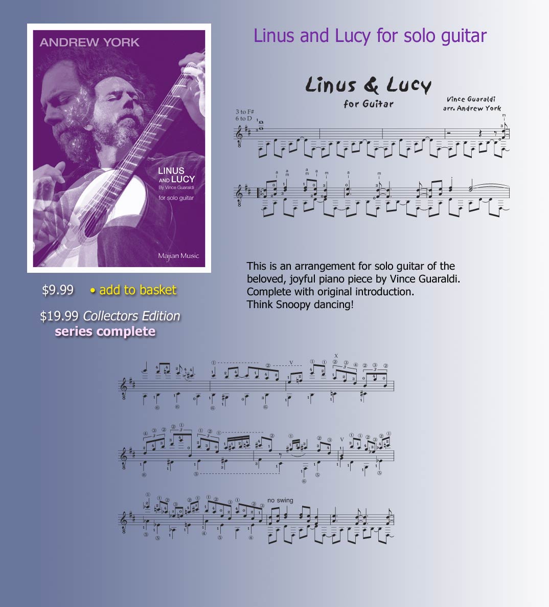 Sheet Music for Andrew York's KINDERLIGHT