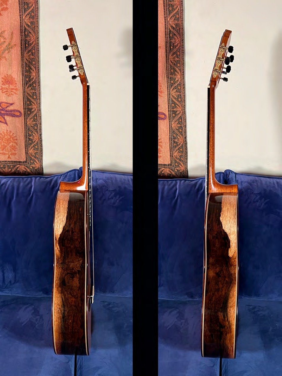 Side views of 2019 David Daily guitar #553